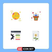 Pack of 4 Modern Flat Icons Signs and Symbols for Web Print Media such as astronomy web business speech business Editable Vector Design Elements