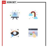 4 Creative Icons Modern Signs and Symbols of board ophthalmology rain cloud finger Editable Vector Design Elements