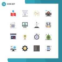 Set of 16 Modern UI Icons Symbols Signs for accounting building sport hospital spa Editable Pack of Creative Vector Design Elements