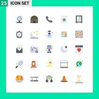 Universal Icon Symbols Group of 25 Modern Flat Colors of time food telephone chrono sync Editable Vector Design Elements