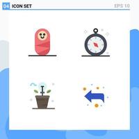 Set of 4 Modern UI Icons Symbols Signs for child light gps brainstorm arrow Editable Vector Design Elements