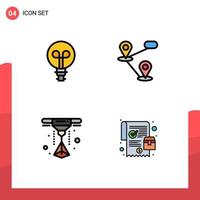 4 Thematic Vector Filledline Flat Colors and Editable Symbols of bulb order gps laser online order Editable Vector Design Elements