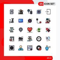 Set of 25 Modern UI Icons Symbols Signs for enter information hosting data antivirus Editable Vector Design Elements