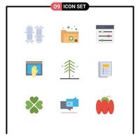 9 Thematic Vector Flat Colors and Editable Symbols of internet content medical access settings Editable Vector Design Elements