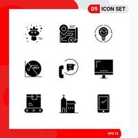 9 Universal Solid Glyphs Set for Web and Mobile Applications formula lightbulb cancel light idea Editable Vector Design Elements