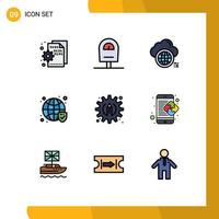 Pictogram Set of 9 Simple Filledline Flat Colors of creative security cloud secure data Editable Vector Design Elements