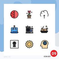 9 iconos creativos signos y símbolos modernos de almacenamiento digital datos del servidor de pascua elementos de diseño vectorial editables vector