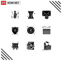 9 Universal Solid Glyph Signs Symbols of estate interface message bluetooth board Editable Vector Design Elements
