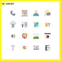 Stock Vector Icon Pack of 16 Line Signs and Symbols for interface cloud new stair communication Editable Pack of Creative Vector Design Elements