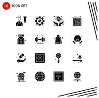 paquete de iconos vectoriales de stock de 16 signos y símbolos de línea para la configuración del navegador de la lámpara transferencia web elementos de diseño vectorial editables vector