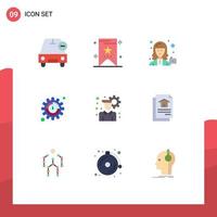 Group of 9 Modern Flat Colors Set for configuration settings avatar seo user Editable Vector Design Elements