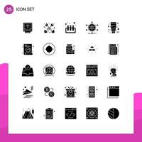 25 Universal Solid Glyphs Set for Web and Mobile Applications skin care cream test resources info Editable Vector Design Elements