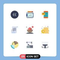 Set of 9 Modern UI Icons Symbols Signs for center scenario mobile novel receiving sms Editable Vector Design Elements