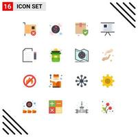 Stock Vector Icon Pack of 16 Line Signs and Symbols for presentation graph sweet finance box Editable Pack of Creative Vector Design Elements