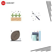 4 Creative Icons Modern Signs and Symbols of green plant rugby marshmallow ball interior Editable Vector Design Elements