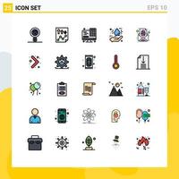 25 Creative Icons Modern Signs and Symbols of hand drop paper bio interface Editable Vector Design Elements