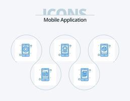 Mobile Application Blue Icon Pack 5 Icon Design. broadcasting. navigation. close. location. app vector
