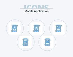 Mobile Application Blue Icon Pack 5 Icon Design. broadcasting. navigation. close. location. app vector