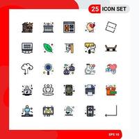 paquete de iconos vectoriales de stock de 25 signos y símbolos de línea para la sensación del navegador de cabeza de imagen elementos de diseño vectorial editables web vector