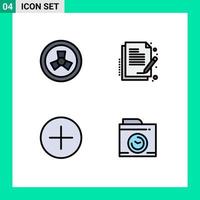 Group of 4 Filledline Flat Colors Signs and Symbols for mutation new contract document image Editable Vector Design Elements