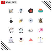 Modern Set of 16 Flat Colors and symbols such as information data search confidential shield Editable Pack of Creative Vector Design Elements