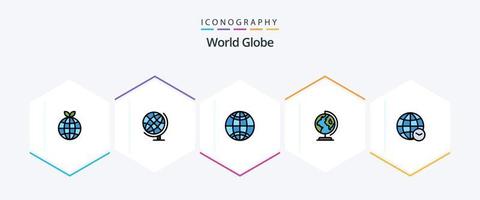 Globe 25 FilledLine icon pack including . web. world. internet. map vector