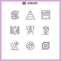 9 Creative Icons Modern Signs and Symbols of draft architecture interface task complication Editable Vector Design Elements