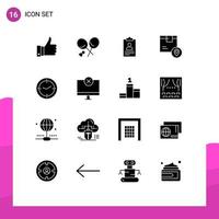 Set of 16 Modern UI Icons Symbols Signs for product location resume delivery cv Editable Vector Design Elements