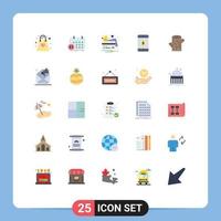 25 Thematic Vector Flat Colors and Editable Symbols of log mobile appointment dollar notification Editable Vector Design Elements