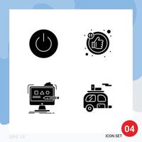 4 User Interface Solid Glyph Pack of modern Signs and Symbols of interface computer ui likes digital Editable Vector Design Elements