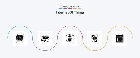 paquete de iconos de glifo 5 de internet de las cosas que incluye internet. Wifi. elegante. tecnología. elegante vector