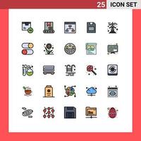 25 Creative Icons Modern Signs and Symbols of ecology storage browser memory card team Editable Vector Design Elements