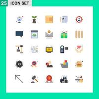 Set of 25 Modern UI Icons Symbols Signs for user audience envelope pen document Editable Vector Design Elements