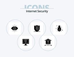 paquete de iconos de glifos de seguridad de Internet 5 diseño de iconos. red. bicho. Internet. seguridad. blindaje vector