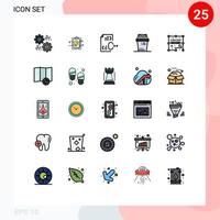 Modern Set of 25 Filled line Flat Colors and symbols such as trash equipment user id bin development Editable Vector Design Elements