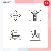 Stock Vector Icon Pack of 4 Line Signs and Symbols for new claus badge opportunity business Editable Vector Design Elements