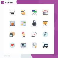 Universal Icon Symbols Group of 16 Modern Flat Colors of e box bubble building city Editable Pack of Creative Vector Design Elements