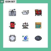 9 Creative Icons Modern Signs and Symbols of website law laptop justice navigation Editable Vector Design Elements