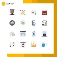 User Interface Pack of 16 Basic Flat Colors of smoking computer university login install Editable Pack of Creative Vector Design Elements