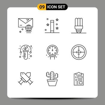 paquete de interfaz de usuario de 9 esquemas básicos de prueba de varita de tubo mecánico elementos de diseño vectorial editables gmo vector