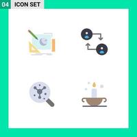 4 Flat Icon concept for Websites Mobile and Apps logo atom idea change science Editable Vector Design Elements