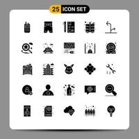 Modern Set of 25 Solid Glyphs Pictograph of directional table c office development Editable Vector Design Elements