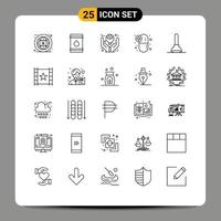 25 Universal Line Signs Symbols of medications drugs eco capsule product Editable Vector Design Elements