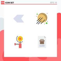 Group of 4 Modern Flat Icons Set for arrow business satellite construction document Editable Vector Design Elements