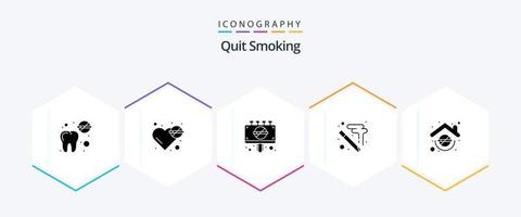 Quit Smoking 25 Glyph icon pack including vaping. smoking. cigarette. no vector