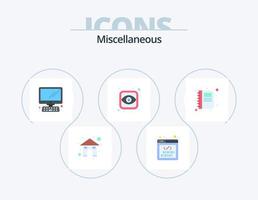 Miscellaneous Flat Icon Pack 5 Icon Design. book. computer. view. eye vector