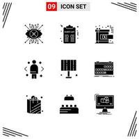 Set of 9 Modern UI Icons Symbols Signs for marketing decision list compare reward Editable Vector Design Elements