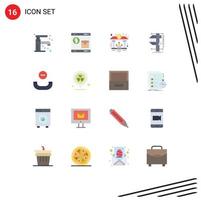 16 Thematic Vector Flat Colors and Editable Symbols of measurement calipers web caliper digital Editable Pack of Creative Vector Design Elements