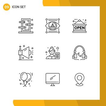 9 esquemas universales establecidos para aplicaciones web y móviles tablero de anuncios de contador seo marketing elementos de diseño de vectores editables