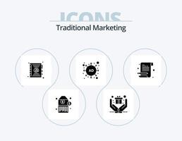 diseño de iconos del paquete de iconos de glifos de marketing tradicional 5. . bloc de notas contacto. bloc. carta vector